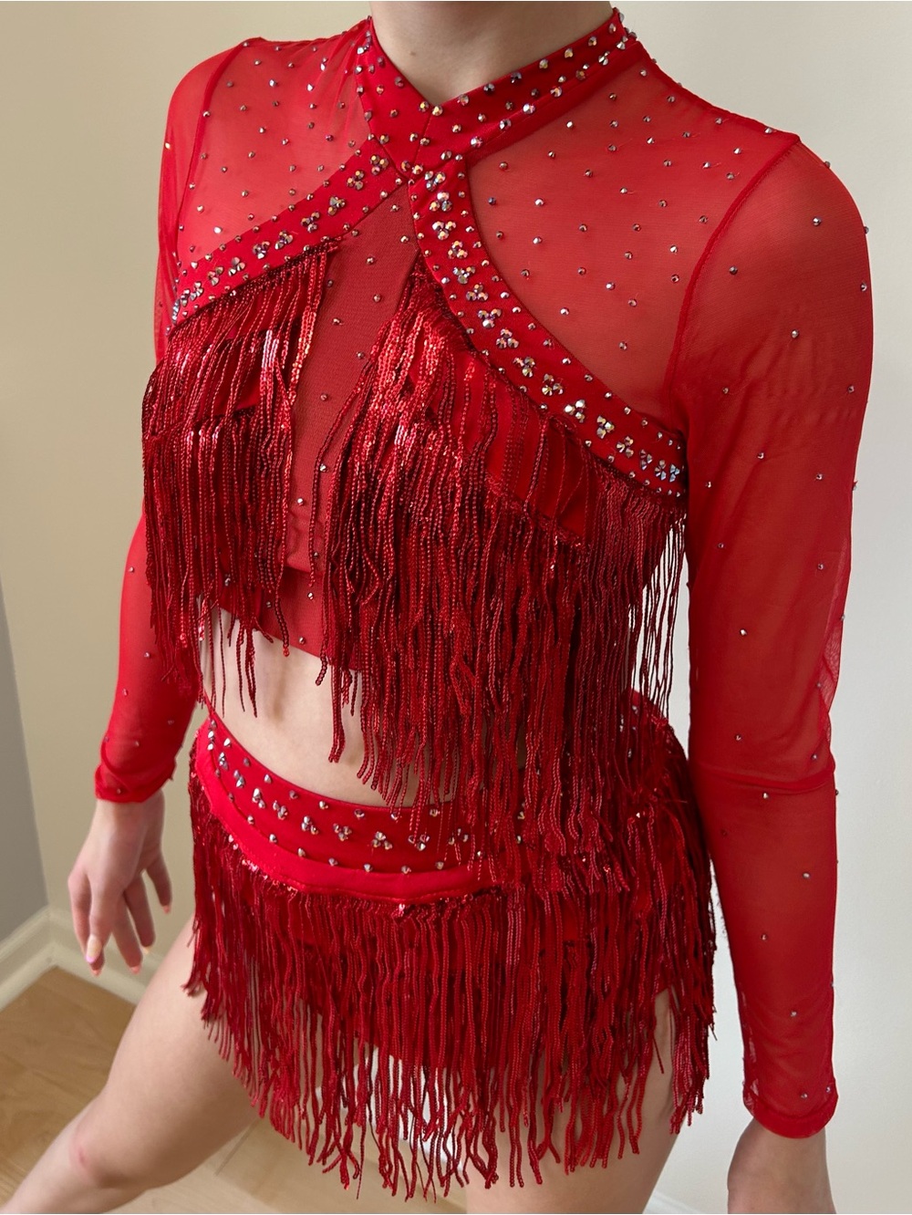 Red Fringe 2 piece